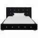 Легло с матрак от мемори пяна, черно, кадифе, 90x200 см