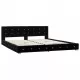 Легло с мемори матрак, черно, кадифе, 180x200 см