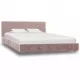 Легло с матрак от мемори пяна, розово, кадифе, 120x200 см