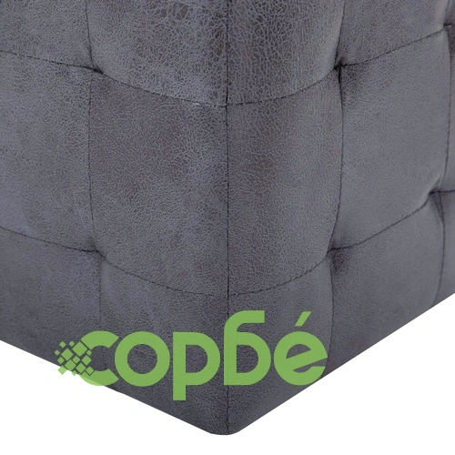 Пуфове, 2 бр, сиви, 30x30x30 см, изкуствен велур ➤ топ цена ➤ sorbe.bg