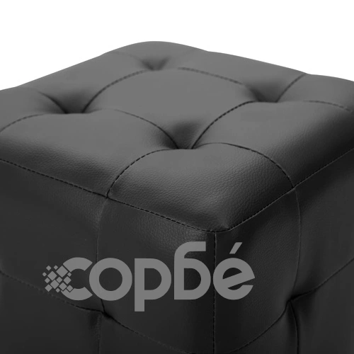 Пуфове, 2 бр, черни, 30x30x30 см, изкуствена кожа ➤ топ цена ➤ sorbe.bg