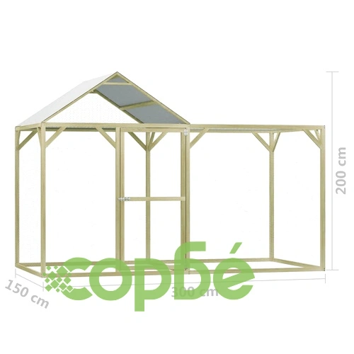 Клетка за пилета, 3x1,5x2 м, импрегниран бор ➤ топ цена ➤ sorbe.bg