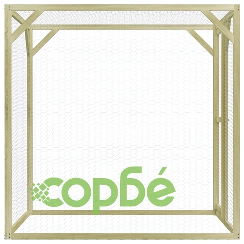 Клетка за пилета, 1,5x1,5x1,5 м, импрегниран бор ➤ топ цена ➤ sorbe.bg