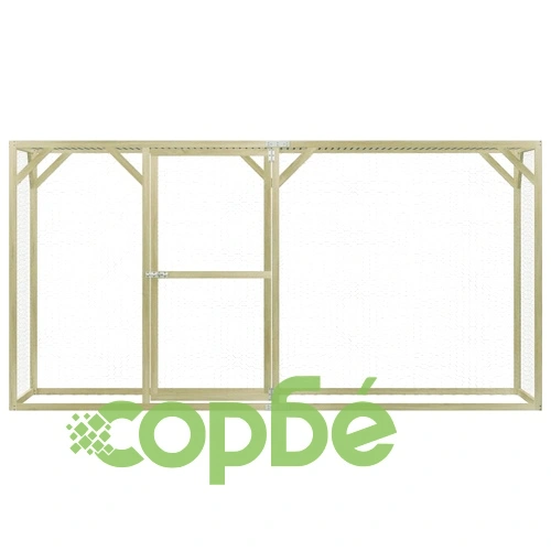 Клетка за пилета, 1,5x3x1,5 м, импрегниран бор ➤ топ цена ➤ sorbe.bg