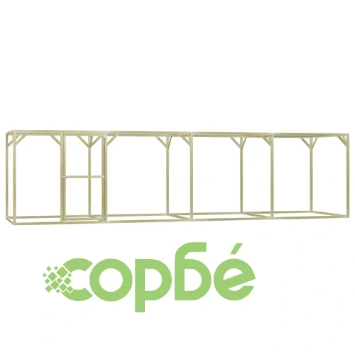 Клетка за пилета, 1,5x6x1,5 м, импрегниран бор ➤ топ цена ➤ sorbe.bg