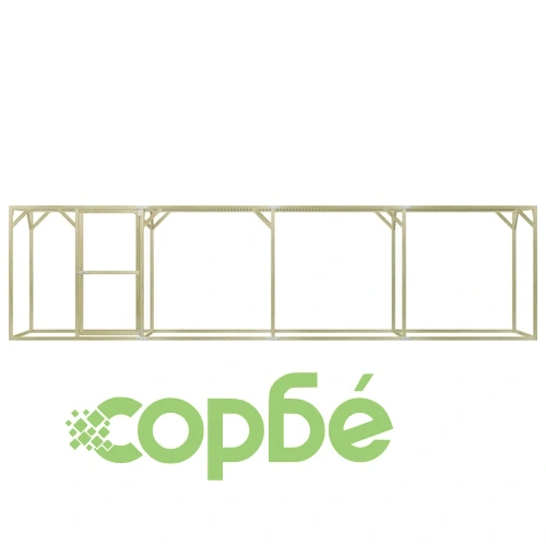 Клетка за пилета, 1,5x6x1,5 м, импрегниран бор ➤ топ цена ➤ sorbe.bg