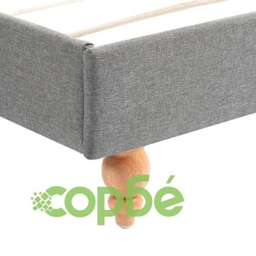 Легло с LED и матрак, светлосиво, плат, 180x200 см ➤ топ цена ➤ sorbe.bg