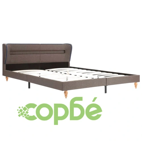 Легло с LED и матрак, таупе, плат, 160x200 cм ➤ топ цена ➤ sorbe.bg