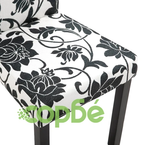 Трапезни столове, 6 бр, черни, текстил ➤ топ цена ➤ sorbe.bg