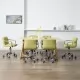 Въртящи се трапезни столове, 6 бр, зелени, плат