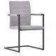 Конзолни трапезни столове, 4 бр, светлосиви, изкуствена кожа
