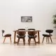 Трапезни столове, 6 бр, сиви, извито дърво и текстил