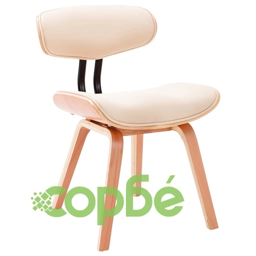 Трапезни столове, 6 бр, кремави, извито дърво и изкуствена кожа ➤ топ цена ➤ sorbe.bg