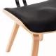 Трапезни столове, 4 бр, черни, извито дърво и изкуствена кожа