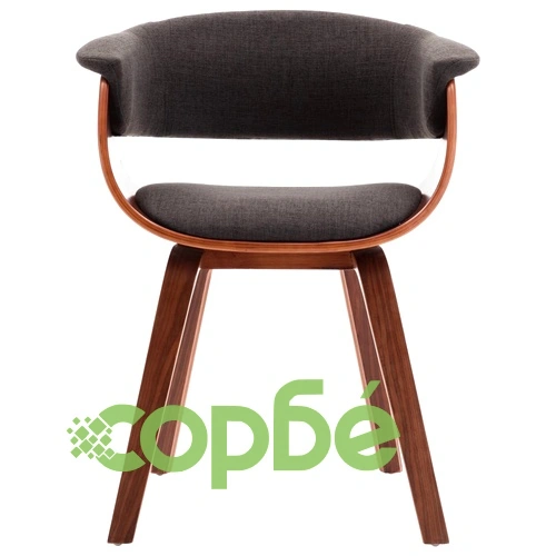 Трапезни столове, 2 бр, сиви, огънато дърво и плат ➤ топ цена ➤ sorbe.bg