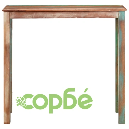 Бар комплект 5 части регенерирано дърво масив и естествена кожа ➤ топ цена ➤ sorbe.bg