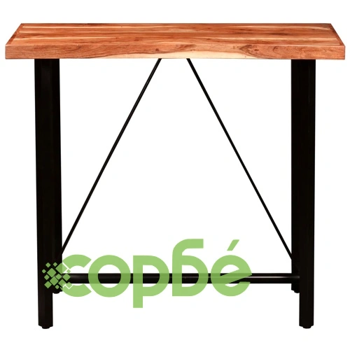 Бар комплект от 5 части масивно дърво и естествена кожа ➤ топ цена ➤ sorbe.bg