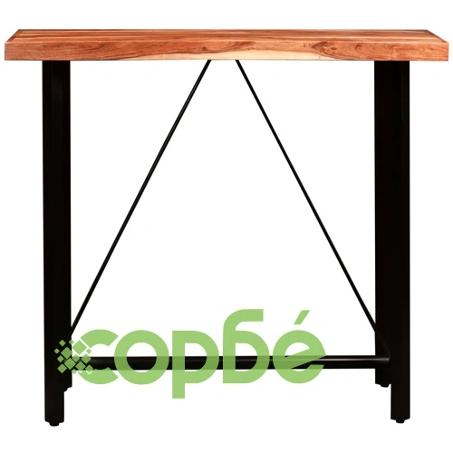 Бар комплект от 5 части масивно дърво и естествена кожа ➤ топ цена ➤ sorbe.bg