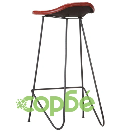 Бар комплект 7 части регенерирано дърво масив и естествена кожа ➤ топ цена ➤ sorbe.bg