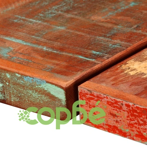 Бар комплект 7 части регенерирано дърво масив и естествена кожа ➤ топ цена ➤ sorbe.bg