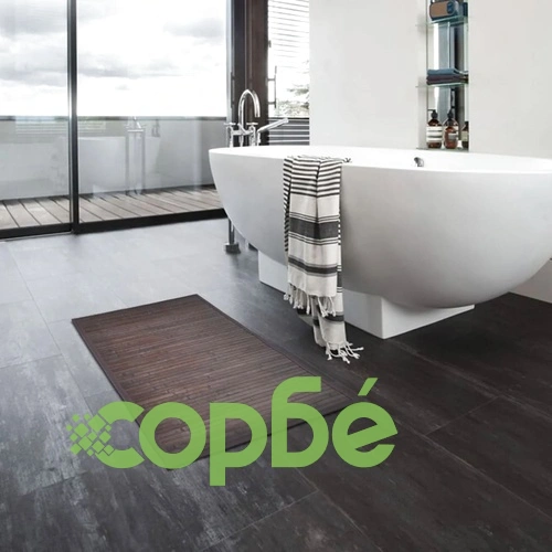 Бамбукови постелки за баня, 4 бр, 60x90 см, тъмнокафяви ➤ топ цена ➤ sorbe.bg