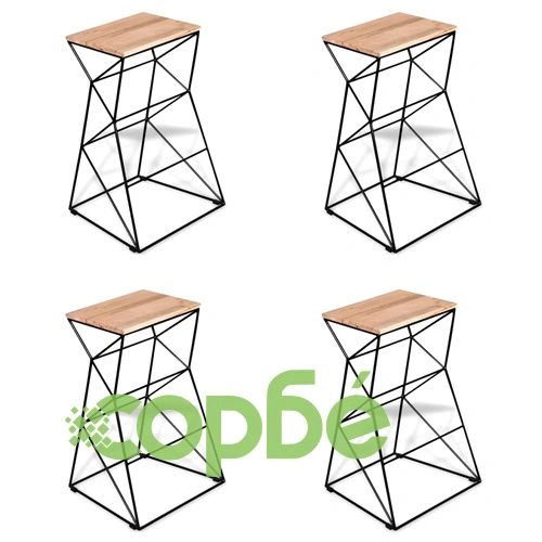 Бар табуретки, 4 бр, мангово дърво масив ➤ топ цена ➤ sorbe.bg