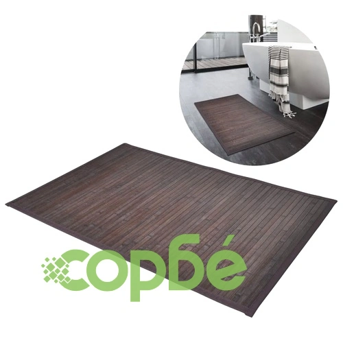 Бамбукови постелки за баня, 4 бр, 40x50 см, тъмнокафяви ➤ топ цена ➤ sorbe.bg