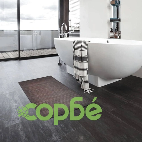 Бамбукови постелки за баня, 8 бр, 40x50 см, тъмнокафяви ➤ топ цена ➤ sorbe.bg