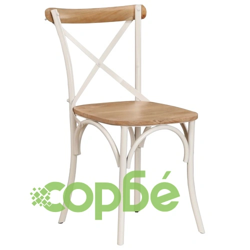 Кръстати столове, 4 бр, бели, мангово дърво масив ➤ топ цена ➤ sorbe.bg