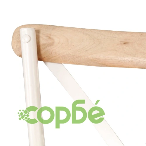 Кръстати столове, 4 бр, бели, мангово дърво масив ➤ топ цена ➤ sorbe.bg