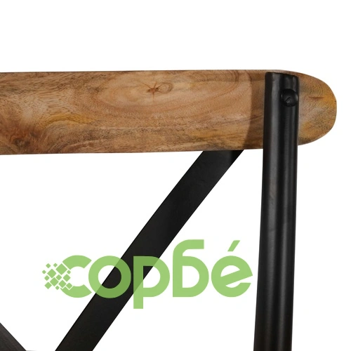 Кръстати столове, 6 бр, черни, мангово дърво масив ➤ топ цена ➤ sorbe.bg