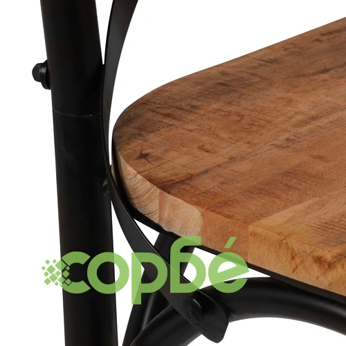 Кръстати столове, 6 бр, черни, мангово дърво масив ➤ топ цена ➤ sorbe.bg