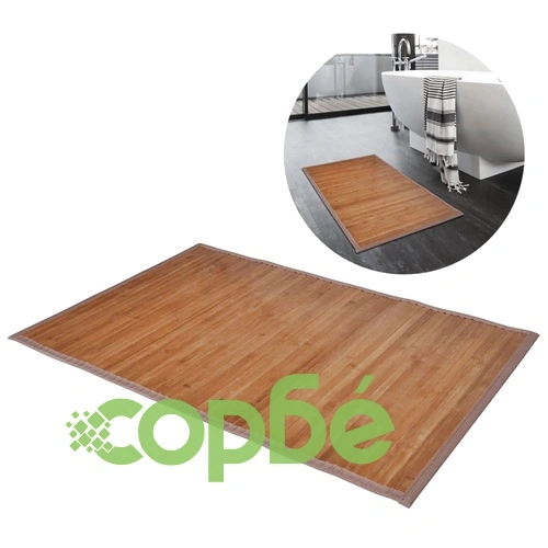 Бамбукови постелки за баня, 4 бр, 60x90 см, кафяви ➤ топ цена ➤ sorbe.bg