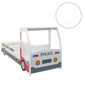 Детско легло полицейска кола с матрак 90x200 см 7 зони H2