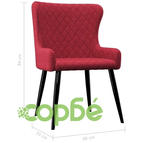 Трапезни столове, 4 бр, бордо, текстил ➤ топ цена ➤ sorbe.bg