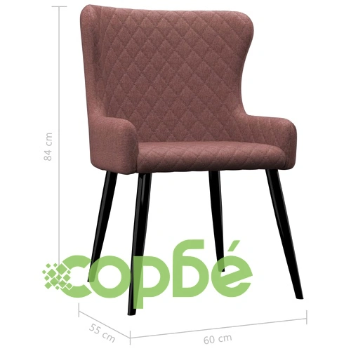 Трапезни столове, 6 бр, кафяви, текстил ➤ топ цена ➤ sorbe.bg