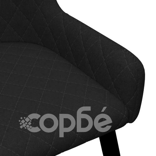 Трапезни столове, 6 бр, черни, текстил ➤ топ цена ➤ sorbe.bg