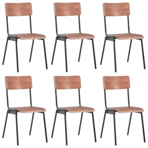 Трапезни столове, 6 бр, кафяви, шперплат