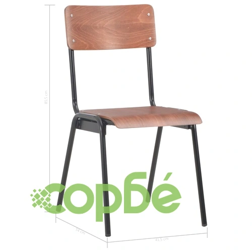 Трапезни столове, 6 бр, кафяви, шперплат ➤ топ цена ➤ sorbe.bg