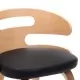 Трапезни столове, 4 бр, черни, извито дърво и изкуствена кожа