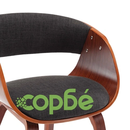 Трапезни столове, 2 бр, сиви, огънато дърво и плат ➤ топ цена ➤ sorbe.bg