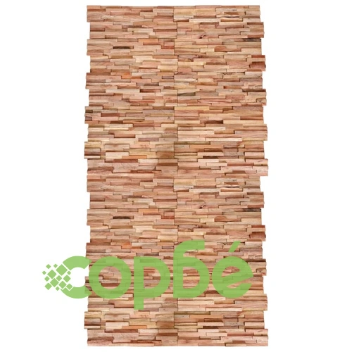 3D стенни облицовъчни панели, 20 бр, тик масив, 2 м² ➤ топ цена ➤ sorbe.bg