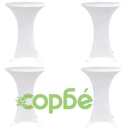 Покривки за коктейлни маси, 70 см, бели, еластични, 4 бр ➤ топ цена ➤ sorbe.bg