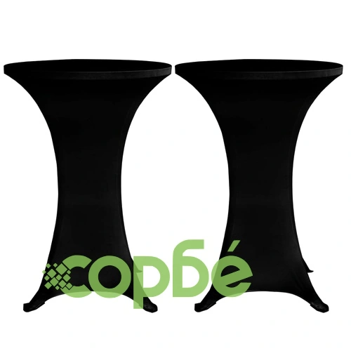 Покривки за коктейлни маси, 60 см, черни, еластични, 4 бр ➤ топ цена ➤ sorbe.bg