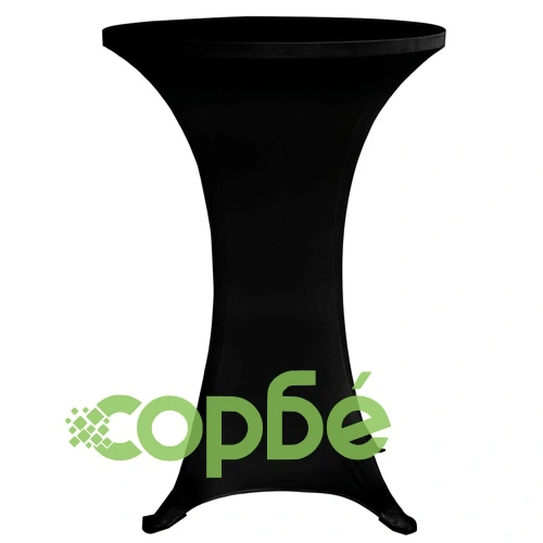 Покривки за коктейлни маси, 60 см, черни, еластични, 4 бр ➤ топ цена ➤ sorbe.bg