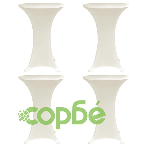 Покривки за коктейлни маси, 70 см, кремави, еластични, 4 бр ➤ топ цена ➤ sorbe.bg