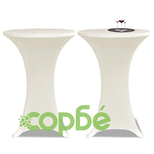 Покривки за коктейлни маси, 70 см, кремави, еластични, 4 бр ➤ топ цена ➤ sorbe.bg