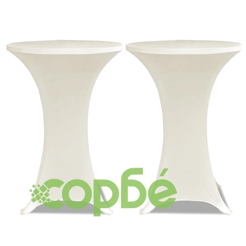 Покривки за коктейлни маси, 70 см, кремави, еластични, 4 бр ➤ топ цена ➤ sorbe.bg