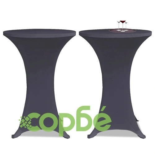Покривки за маси, еластични, 4 бр, 60 см, антрацитно черно ➤ топ цена ➤ sorbe.bg