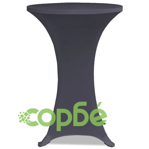 Покривки за маси, еластични, 4 бр, 60 см, антрацитно черно ➤ топ цена ➤ sorbe.bg